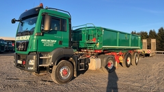 MAN TGS 18.500 4x4H BLS met 2023 Kempf SKD 32/2 3-weg kipper oplegger - - Gebruikte Kipper