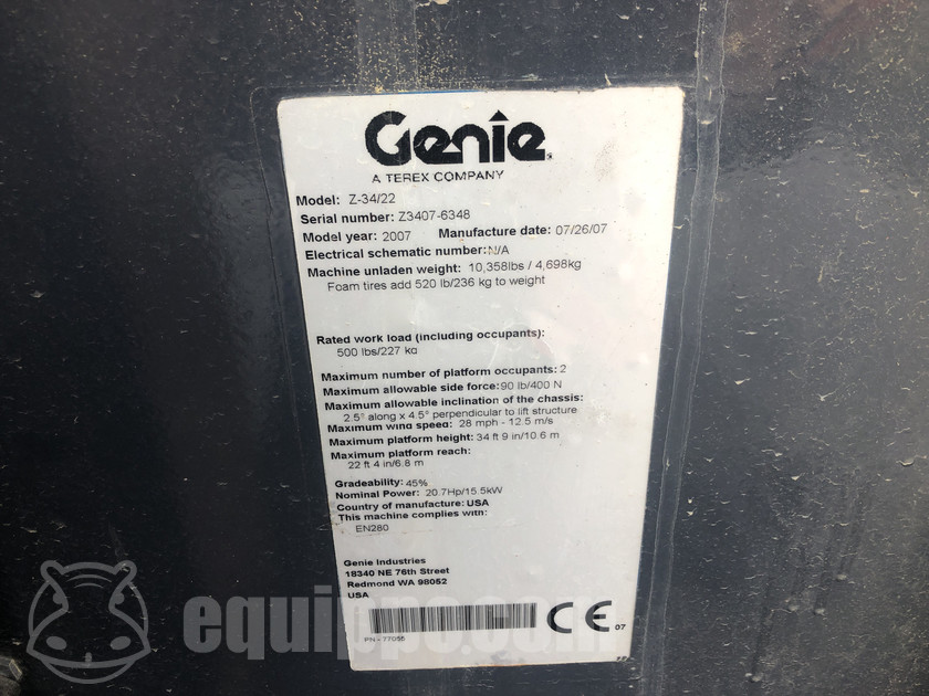 Genie Z-34/22 Used Articulated Boom Lift for Sale in Auction | equippo.com